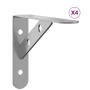 Soportes de estante 4 uds acero inoxidable plata 15x2,5x11,5 cm de , Estantes y estanterías - Ref: Foro24-30296, Precio: 17,2...