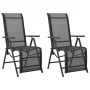 Silla de jardín reclinables 2 uds textileno aluminio negro de vidaXL, Sillas de jardín - Ref: Foro24-312195, Precio: 174,85 €...