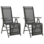 Silla de jardín reclinables 2 uds textileno aluminio negro de vidaXL, Sillas de jardín - Ref: Foro24-312195, Precio: 183,85 €...