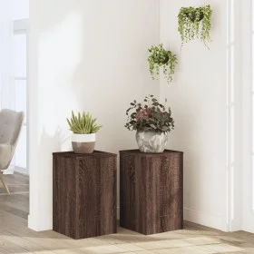 Soportes de plantas 2 uds madera marrón roble 30x30x50 cm de , Soportes para macetas - Ref: Foro24-852921, Precio: 55,61 €, D...