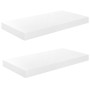 Estante flotante de pared 2 uds MDF blanco brillo 50x23x3,8 cm en Estanterías | Comprar online en Foru.es