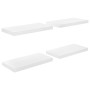 Estante flotante de pared 4 uds MDF blanco brillo 50x23x3,8 cm en Estanterías | Comprar online en Foru.es