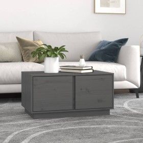 Mesa de centro madera maciza de pino gris 80x50x40 cm de vidaXL, Mesas de centro - Ref: Foro24-814421, Precio: 68,35 €, Descu...