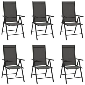 Sillas de jardín plegables 6 unidades textilene negro de vidaXL, Sillas de jardín - Ref: Foro24-312179, Precio: 294,79 €, Des...