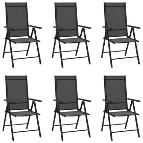 Sillas de jardín plegables 6 unidades textilene negro de vidaXL, Sillas de jardín - Ref: Foro24-312179, Precio: 298,99 €, Des...