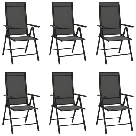 Sillas de jardín plegables 6 unidades textilene negro de vidaXL, Sillas de jardín - Ref: Foro24-312179, Precio: 294,79 €, Des...
