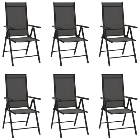 Sillas de jardín plegables 6 unidades textilene negro de vidaXL, Sillas de jardín - Ref: Foro24-312179, Precio: 298,99 €, Des...