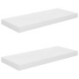 Estante flotante de pared 2 uds MDF blanco brillo 60x23,5x3,8cm en Estanterías | Comprar online en Foru.es