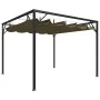 Cenador de jardín con techo retráctil gris taupe 3x3m 180 g/m² de vidaXL, Carpas y cenadores - Ref: Foro24-312220, Precio: 27...