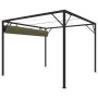 Cenador de jardín con techo retráctil gris taupe 3x3m 180 g/m² de vidaXL, Carpas y cenadores - Ref: Foro24-312220, Precio: 27...