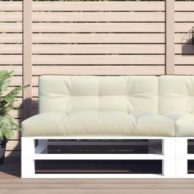 Cojín para sofá de palets tela crema 120x40x12 cm de , Cojines para sillas y sofás - Ref: Foro24-360625, Precio: 35,66 €, Des...