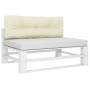 Cojín para sofá de palets tela crema 120x40x12 cm de , Cojines para sillas y sofás - Ref: Foro24-360625, Precio: 39,86 €, Des...