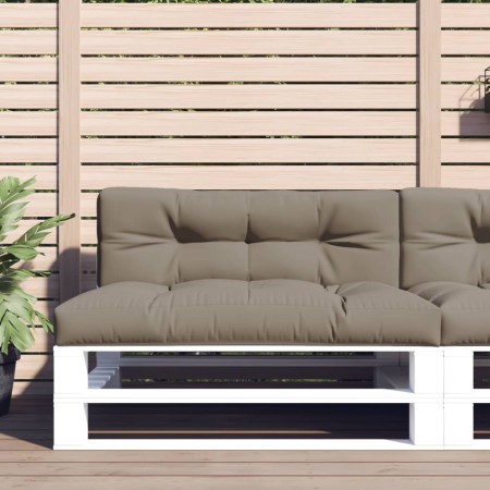 Cojín para sofá de palets de tela gris taupé 120x40x12 cm de , Cojines para sillas y sofás - Ref: Foro24-360631, Precio: 38,7...
