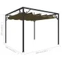 Cenador de jardín con techo retráctil gris taupe 3x3m 180 g/m² de vidaXL, Carpas y cenadores - Ref: Foro24-312220, Precio: 27...