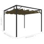 Cenador de jardín con techo retráctil gris taupe 3x3m 180 g/m² de vidaXL, Carpas y cenadores - Ref: Foro24-312220, Precio: 25...