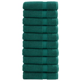 Toallas de baño 10 uds 100% algodón verde 100x150 cm 600 gsm de , Toallas - Ref: Foro24-137337, Precio: 179,46 €, Descuento: %