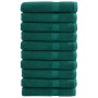 Toallas de sauna 10 uds 100% algodón verde 80x200 cm 600 gsm de , Toallas - Ref: Foro24-137340, Precio: 182,15 €, Descuento: %
