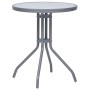 Mesa de jardín de acero y vidrio gris claro 60 cm de vidaXL, Mesas de jardín - Ref: Foro24-312213, Precio: 53,64 €, Descuento: %