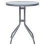 Mesa de jardín de acero y vidrio gris claro 60 cm de vidaXL, Mesas de jardín - Ref: Foro24-312213, Precio: 53,64 €, Descuento: %