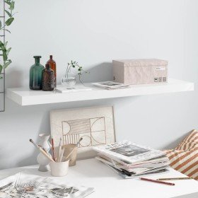 Estante flotante de pared blanco brillante MDF 90x23,5x3,8 cm en Estanterías | Comprar online en Foru.es