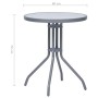 Mesa de jardín de acero y vidrio gris claro 60 cm de vidaXL, Mesas de jardín - Ref: Foro24-312213, Precio: 53,64 €, Descuento: %