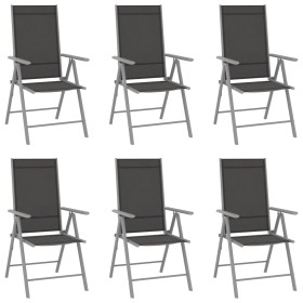 Sillas de jardín plegables 6 unidades textilene negro de vidaXL, Sillas de jardín - Ref: Foro24-312183, Precio: 288,39 €, Des...