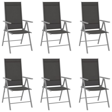 Sillas de jardín plegables 6 unidades textilene negro de vidaXL, Sillas de jardín - Ref: Foro24-312183, Precio: 288,39 €, Des...