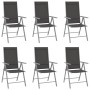 Sillas de jardín plegables 6 unidades textilene negro de vidaXL, Sillas de jardín - Ref: Foro24-312183, Precio: 288,39 €, Des...