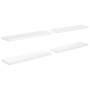 Estante flotante de pared 4 uds MDF blanco brillo 90x23,5x3,8cm en Estanterías | Comprar online en Foru.es