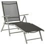 Tumbona plegable textilene y aluminio negro y plateado de vidaXL, Tumbonas - Ref: Foro24-312191, Precio: 103,60 €, Descuento: %