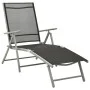 Tumbona plegable textilene y aluminio negro y plateado de vidaXL, Tumbonas - Ref: Foro24-312191, Precio: 99,17 €, Descuento: %
