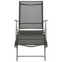 Black and silver textilene and aluminum folding lounger by vidaXL, Loungers - Ref: Foro24-312191, Price: 99,17 €, Discount: %