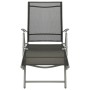 Tumbona plegable textilene y aluminio negro y plateado de vidaXL, Tumbonas - Ref: Foro24-312191, Precio: 103,60 €, Descuento: %