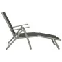 Black and silver textilene and aluminum folding lounger by vidaXL, Loungers - Ref: Foro24-312191, Price: 99,17 €, Discount: %