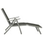 Tumbona plegable textilene y aluminio negro y plateado de vidaXL, Tumbonas - Ref: Foro24-312191, Precio: 103,60 €, Descuento: %