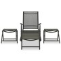 Set de muebles de jardín 3 piezas textilene aluminio negro de vidaXL, Conjuntos de jardín - Ref: Foro24-312198, Precio: 96,05...
