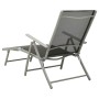 Tumbona plegable textilene y aluminio negro y plateado de vidaXL, Tumbonas - Ref: Foro24-312191, Precio: 103,60 €, Descuento: %