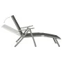 Black and silver textilene and aluminum folding lounger by vidaXL, Loungers - Ref: Foro24-312191, Price: 99,17 €, Discount: %