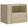 Mesita de noche de pared color roble ahumado 45x30x35 cm de , Mesitas de noche - Ref: Foro24-848315, Precio: 39,13 €, Descuen...