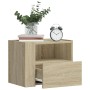 Mesita de noche de pared color roble ahumado 45x30x35 cm de , Mesitas de noche - Ref: Foro24-848315, Precio: 39,13 €, Descuen...
