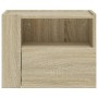Mesita de noche de pared color roble ahumado 45x30x35 cm de , Mesitas de noche - Ref: Foro24-848315, Precio: 39,13 €, Descuen...