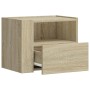 Mesita de noche de pared color roble ahumado 45x30x35 cm de , Mesitas de noche - Ref: Foro24-848315, Precio: 39,13 €, Descuen...