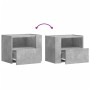 Mesitas de noche de pared 2 unidades gris hormigón 45x30x35 cm de , Mesitas de noche - Ref: Foro24-848317, Precio: 39,53 €, D...