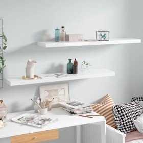 Estante flotante pared 2 uds MDF blanco brillo 120x23,5x3,8 cm en Estanterías | Comprar online en Foru.es