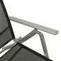 Black and silver textilene and aluminum folding lounger by vidaXL, Loungers - Ref: Foro24-312191, Price: 99,17 €, Discount: %