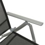 Tumbona plegable textilene y aluminio negro y plateado de vidaXL, Tumbonas - Ref: Foro24-312191, Precio: 103,60 €, Descuento: %