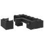 Set de sofás de jardín y cojines 10 pzas ratán sintético negro de , Conjuntos de jardín - Ref: Foro24-3308307, Precio: 723,37...