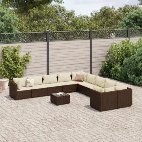 Set de sofás de jardín 11 pzas cojines ratán sintético marrón de , Conjuntos de jardín - Ref: Foro24-3308353, Precio: 725,64 ...