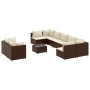 Set de sofás de jardín 10 pzas y cojines ratán sintético marrón de , Conjuntos de jardín - Ref: Foro24-3308305, Precio: 798,2...