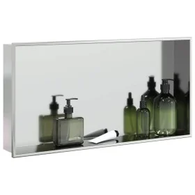 Shower niche in brushed silver stainless steel 62x32x9 cm by , Shower walls and screens - Ref: Foro24-4005128, Price: 78,84 €...